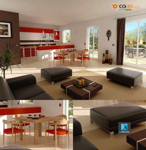 dessin 3d sejour