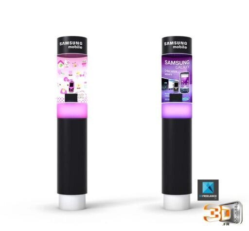 Design d'une borne présentoir pour téléphones