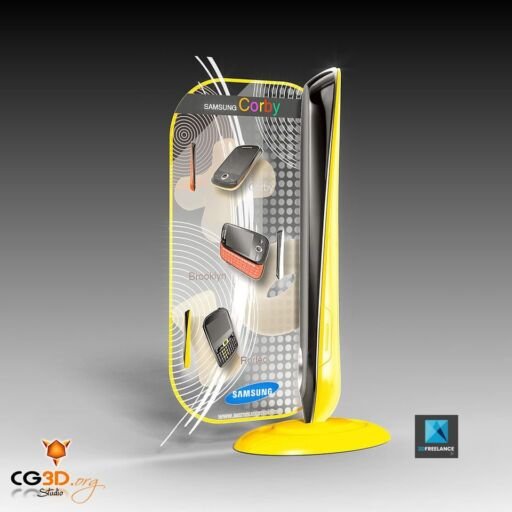 Illustrations 3D du Totem PLV Corby