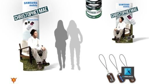 Rough d'une PLV Totem en 3D | Client: SAMSUNG