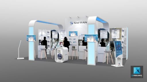 stand safran rendu 3d