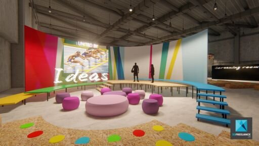 image 3d événementiel CIO2018 forum ambiance freelance