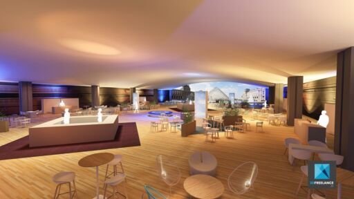 perspective 3d évènementiel forum Amundi