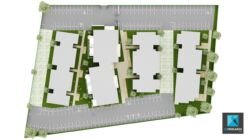 freelance 3d création plan de masse - résidence Perpignan