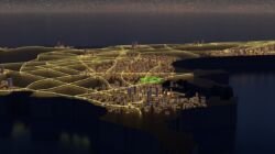 animation 3d survol d'une ville