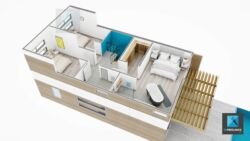 axonométrie 3d villa - nouvelle Calédonie
