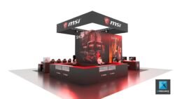 création de stands sur mesure - stand jeux vidéo MSI