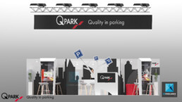 création stand parking q-park designer