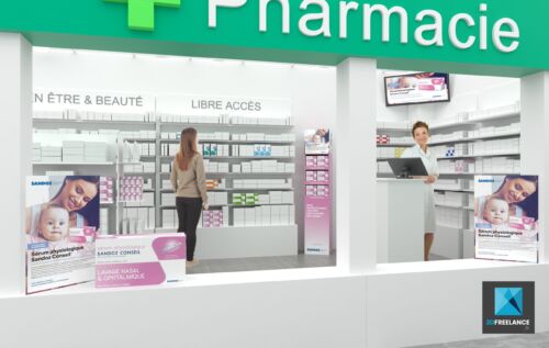 image 3d pharmacie - rendu 3d pharmacie