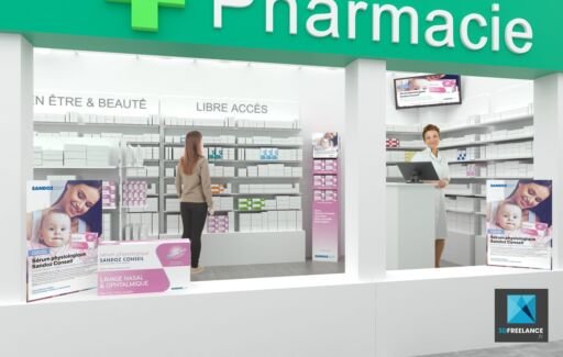 image 3d pharmacie - rendu 3d pharmacie