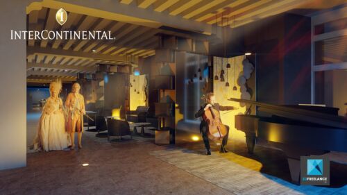illustration 3d évènementielle - inauguration intercontinental - roughman freelance