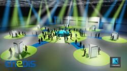 illustration évènementielle - scenographie congres enedis - perspectiviste