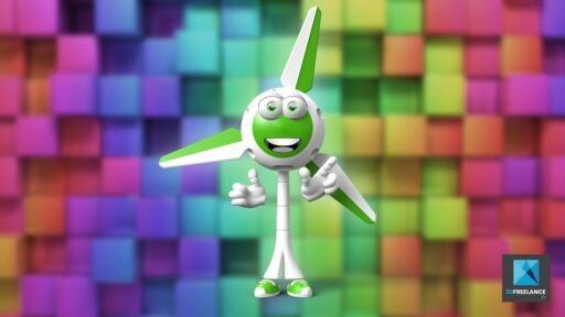 mascotte eolienne - illustration personnage