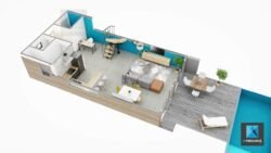 plan 3D villa - Nouméa Nouvelle-Calédonie - freelance axonométrie