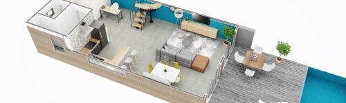 plan 3D villa - Nouméa Nouvelle-Calédonie - freelance axonométrie