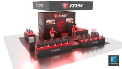 rendu 3d de stand jeux vidéo msi