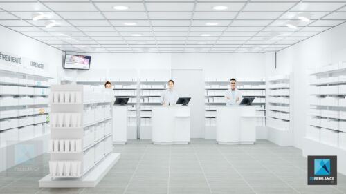 rendu 3d pharmacie - illustration