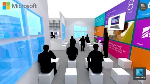designer de stands - stand pour salon - Microsoft