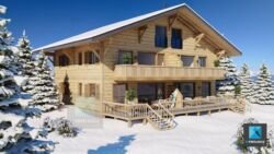 image 3d modélisation chalet suisse freelance