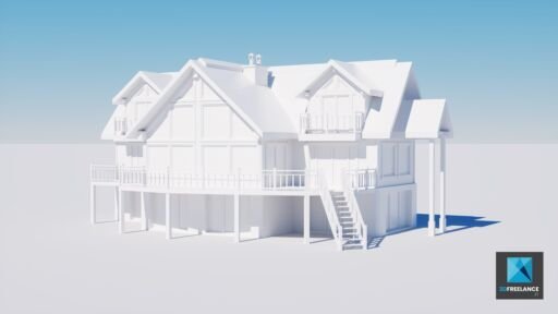 modelisation 3d chalet