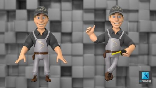 personnage 3d ouvrier - modélisation 3d