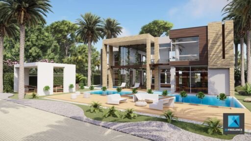 perspective 3d villa de luxe la reunion