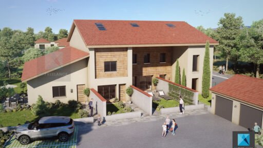 perspective 3d résidence immeuble SAINT-MAMMES