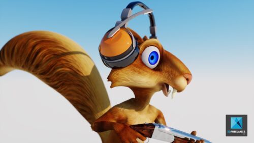 image 3d écureuil - personnage cartoon