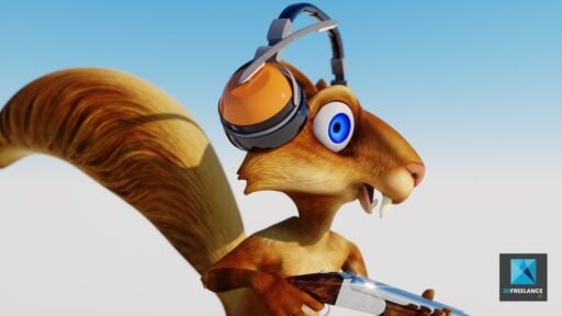 image 3d écureuil - personnage cartoon