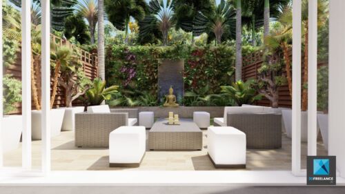 perspective 3d villa saint barthelemy