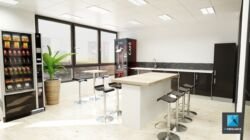 rénovation cafeteria entreprise - design d’intérieur