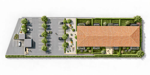 illustration 3d immobilier plan de masse résidence Toulouse