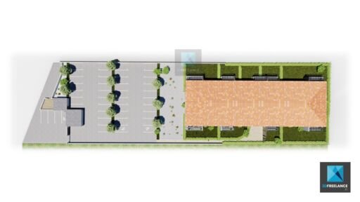 illustration 3d immobilier plan de masse résidence Toulouse