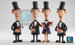mascotte 3d sommelier personnage