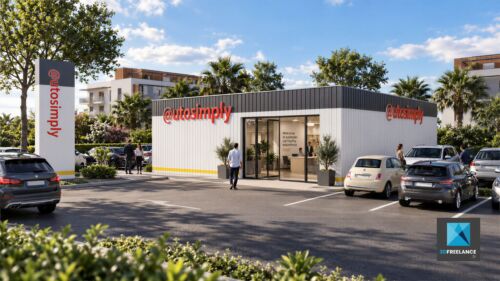 modélisation 3d et rendu ia garage automobile