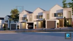 perspective 3d residence en Alsace