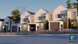 perspective 3d residence en Alsace