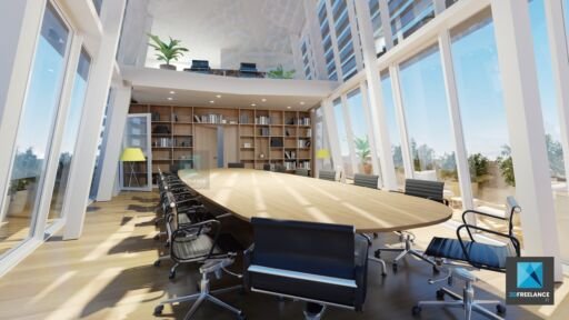 perspective 3d salle de réunion le quatre