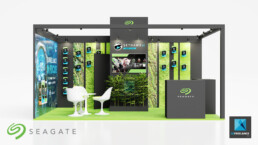 design et création de perspectives 3D d'un stand pour Seagate - Seagate booth