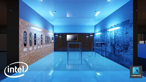illustration 3D événementiel - atelier Intel