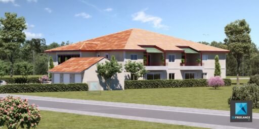 image 3d immeuble dans les Landes