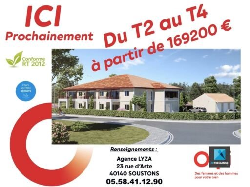 exemple de panneau d'affichage 4x3 avec intégration d'une image 3D pour l'immobilier