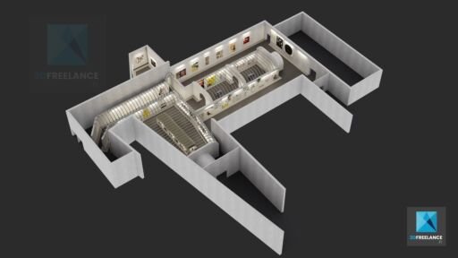 plan 3d galerie art contemporain