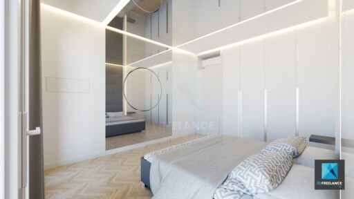 image 3d rénovation appartement - chambre