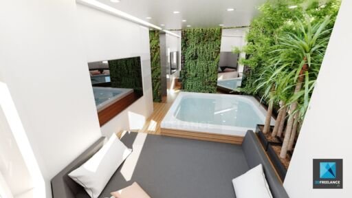 rendu 3d rénovation appartement SPA