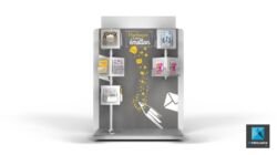 PLV meuble présentoir la poste - image 3D
