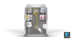 PLV meuble présentoir la poste - image 3D