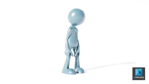 bonhomme 3D triste