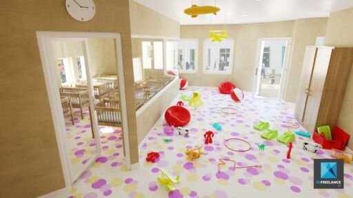 image 3d école maternelle - crèche - garderie