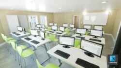 image 3d salle de classe - cours - architecture